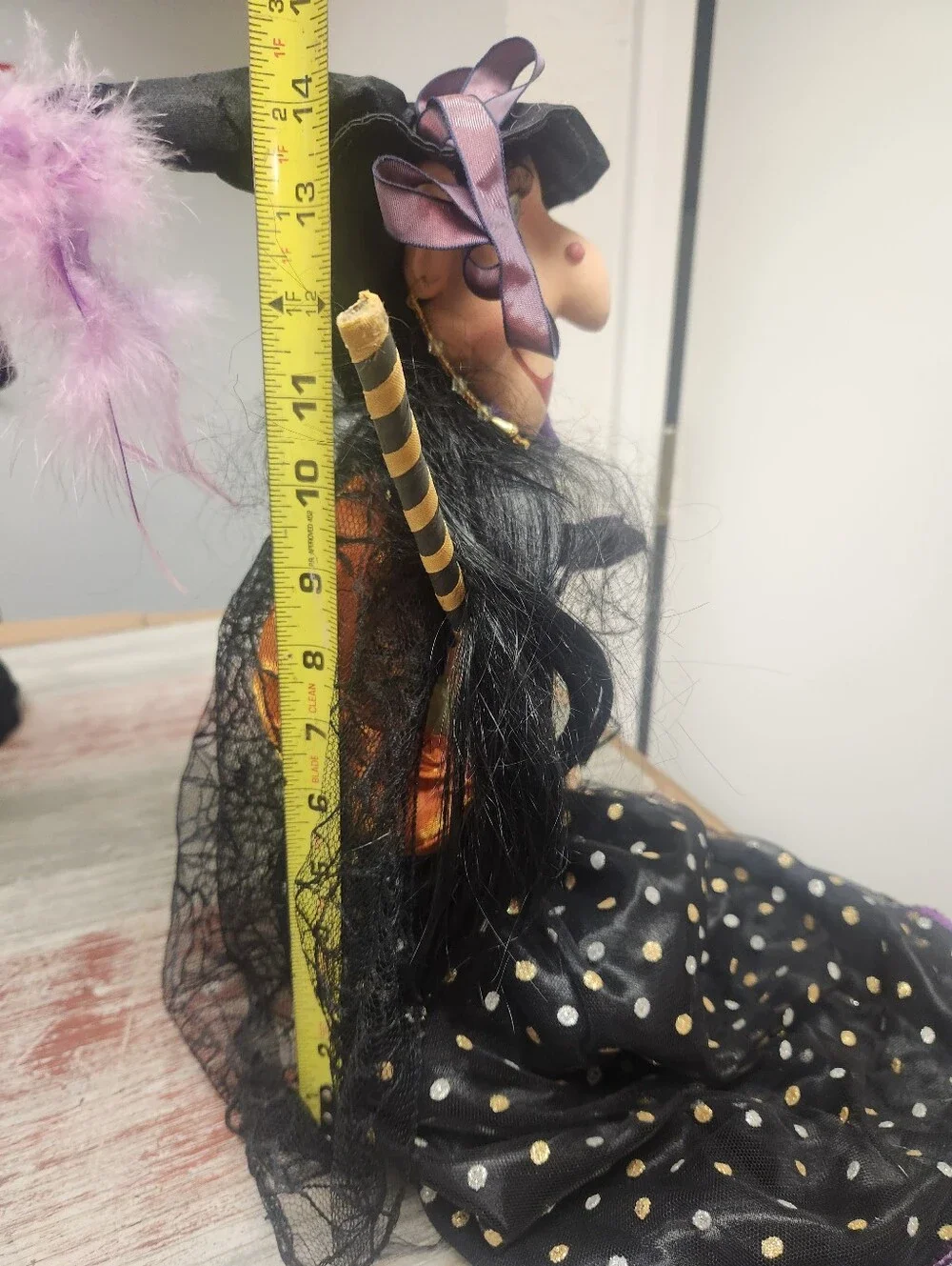 Halloween Gothic Wicked Ugly Witch Shelf Sitter Doll